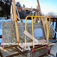 Granite arrives. Granite arrives.