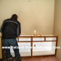 Putting together granite template. Putting together granite template.