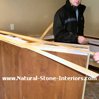 Templating granite with luan. Templating granite with luan.